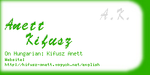 anett kifusz business card